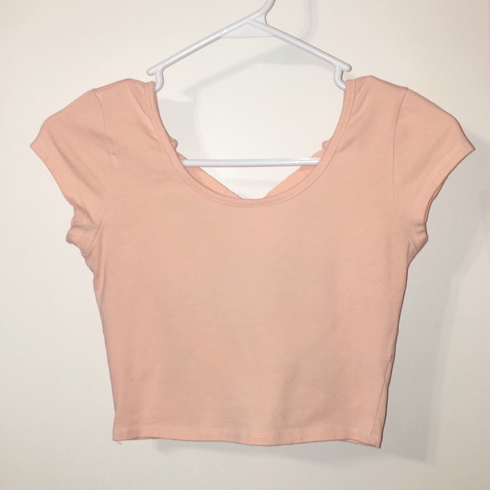 Charlotte Russe Cream-Orange Crop Top
